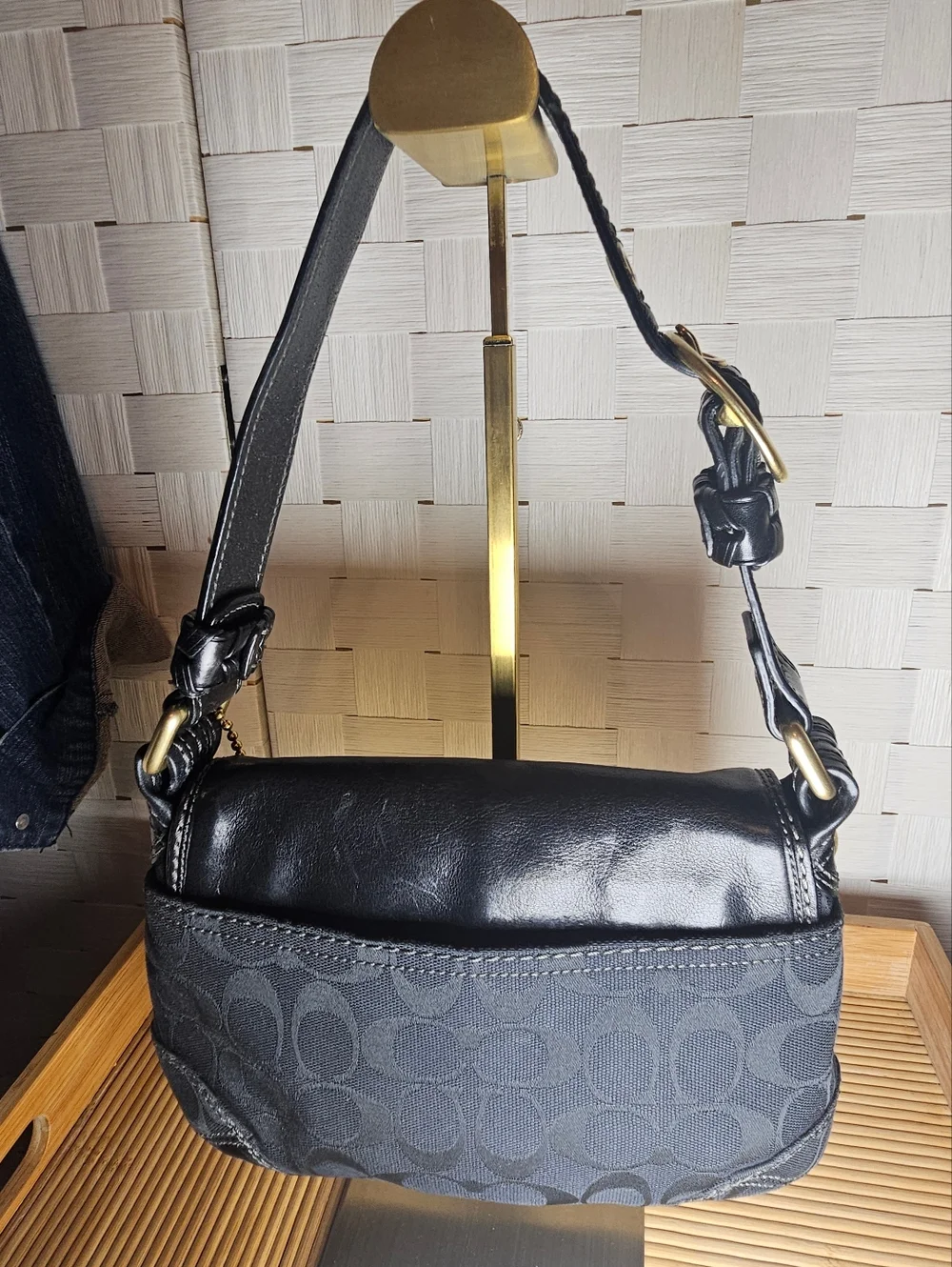 Coach 11441 Bleeker Legacy Y2K Shoulder/Hand Bag /Leather Flap /Jacquard Black - Picture 2 of 11